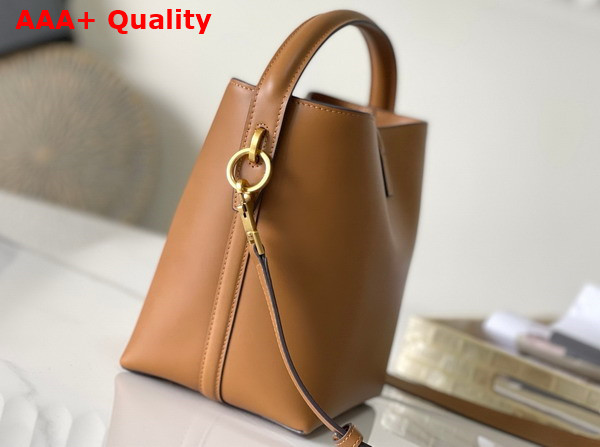 Saint Laurent Le 37 Small Bucket Bag in Shiny Leather Dark Cork Replica