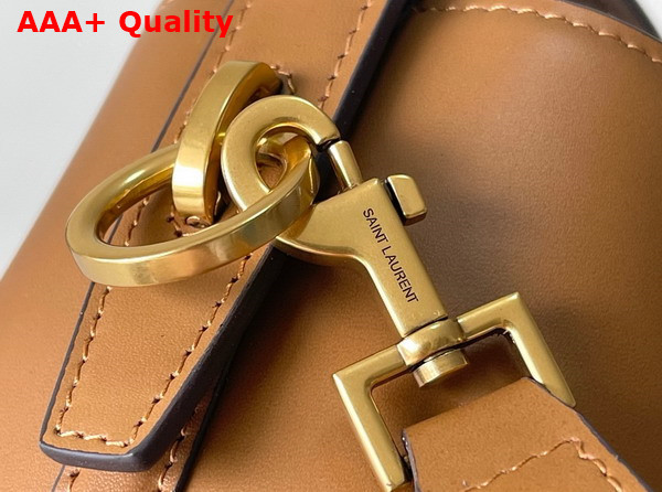 Saint Laurent Le 37 Small Bucket Bag in Shiny Leather Dark Cork Replica