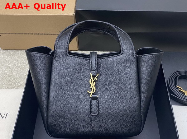 Saint Laurent Le 5 A 7 Baby Bea in Black Grained Leather Replica