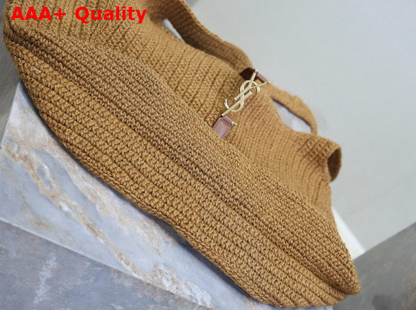Saint Laurent Le 5 A 7 Bea in Cord and Leather Natural Brown Replica