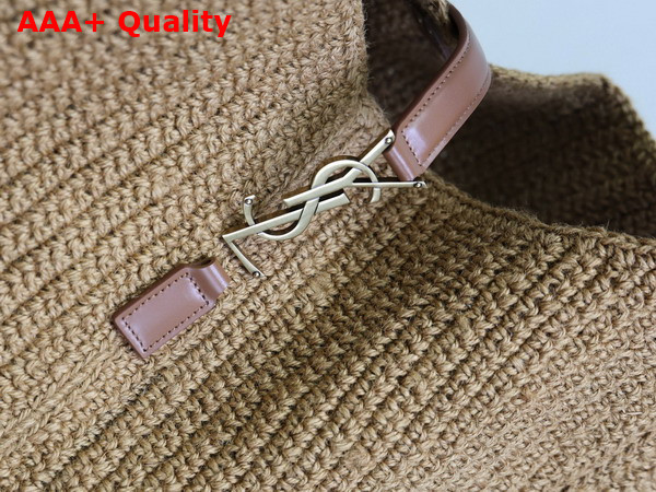 Saint Laurent Le 5 A 7 Bea in Cord and Leather Natural Brown Replica