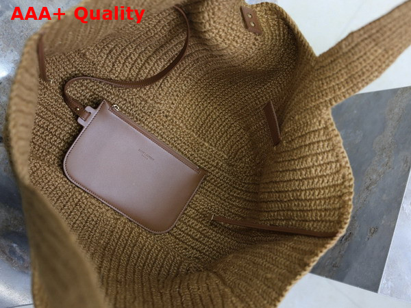 Saint Laurent Le 5 A 7 Bea in Cord and Leather Natural Brown Replica