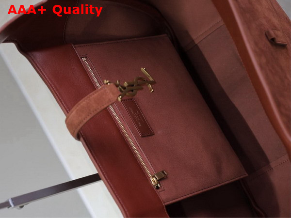 Saint Laurent Le 5 A 7 Bea in Suede Carmel Cognac Replica