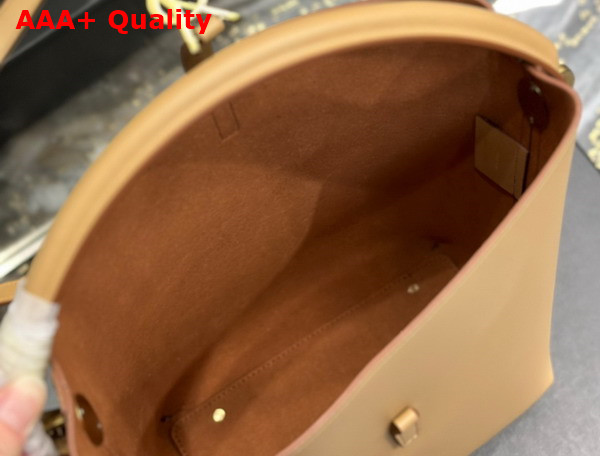 Saint Laurent Le 5 A 7 Bucket Bag in Beige Smooth Leather Replica