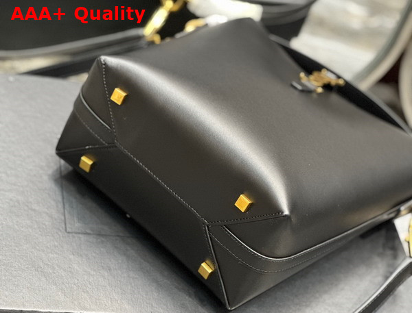 Saint Laurent Le 5 A 7 Bucket Bag in Black Smooth Leather Replica