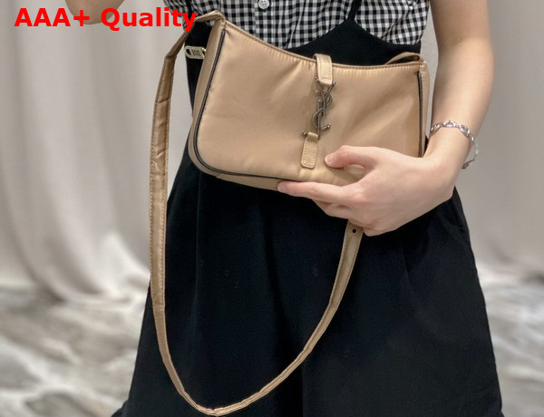 Saint Laurent Le 5 A 7 Crossbody Bag in Econyl Regenerated Nylon Beige Vintage and Black Replica