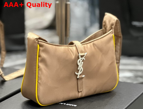 Saint Laurent Le 5 A 7 Crossbody Bag in Econyl Regenerated Nylon Beige Vintage and Mimosa Yellow Replica