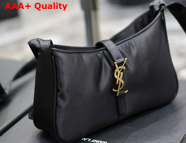 Saint Laurent Le 5 A 7 Crossbody Bag in in Black Econyl Regenerated Nylon with Gold Metal Replica