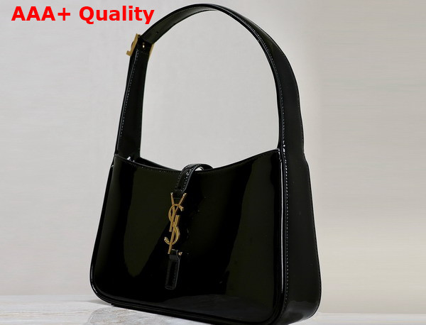 Saint Laurent Le 5 A 7 Hobo Bag in Black Patent Leather Replica