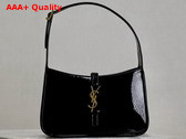 Saint Laurent Le 5 A 7 Hobo Bag in Black Patent Leather Replica