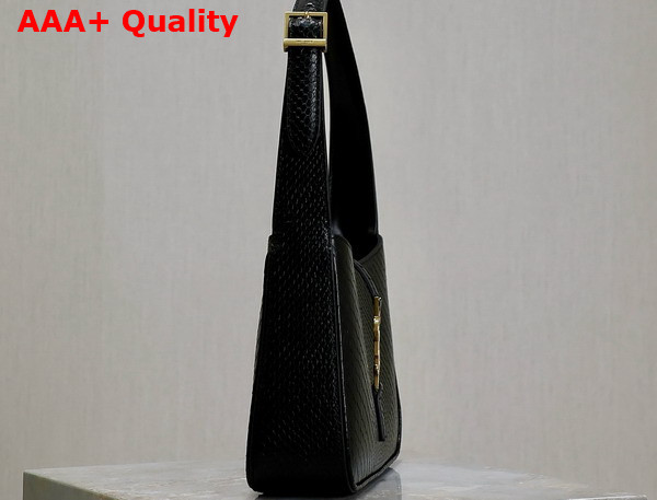Saint Laurent Le 5 A 7 Hobo Bag in Black Python Embossed Leather Replica