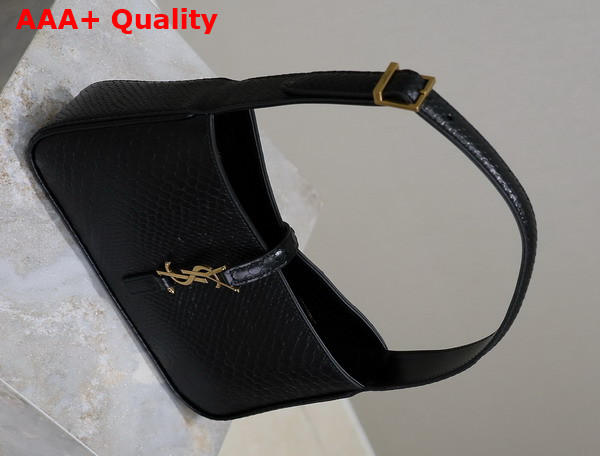 Saint Laurent Le 5 A 7 Hobo Bag in Black Python Embossed Leather Replica