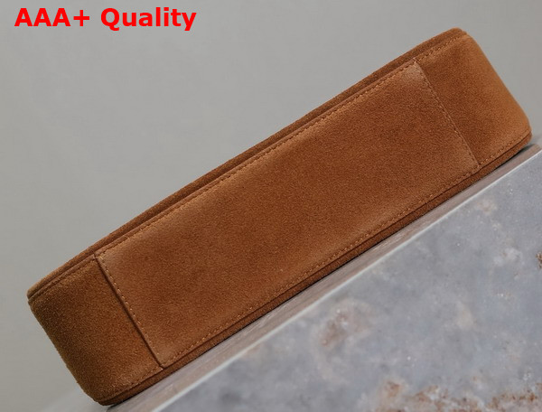 Saint Laurent Le 5 A 7 Hobo Bag in Caramel Cognac Suede and Sheepskin Replica