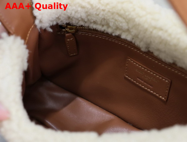 Saint Laurent Le 5 A 7 Hobo Bag in Caramel Cognac Suede and Sheepskin Replica