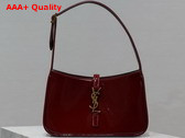 Saint Laurent Le 5 A 7 Hobo Bag in Dark Red Wine Patent Leather Replica