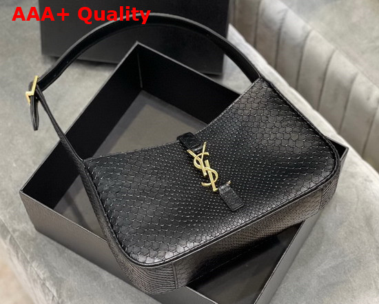 Saint Laurent Le 5 A 7 Hobo Bag in Matte Python Black Replica