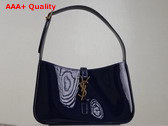 Saint Laurent Le 5 A 7 Hobo Bag in Midnight Blue Patent Leather Replica