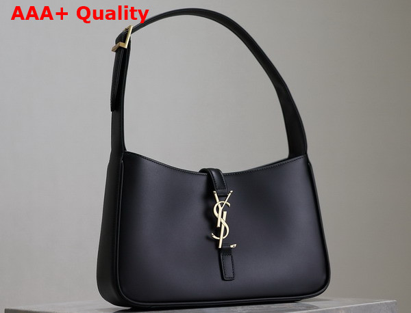 Saint Laurent Le 5 A 7 Hobo Bag in Noir Smooth Leather Replica