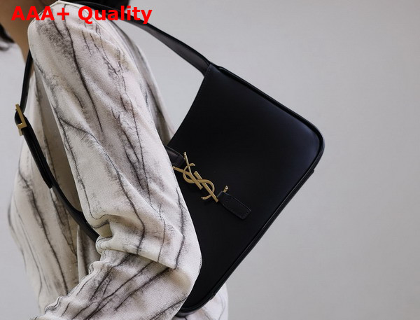 Saint Laurent Le 5 A 7 Hobo Bag in Noir Smooth Leather Replica