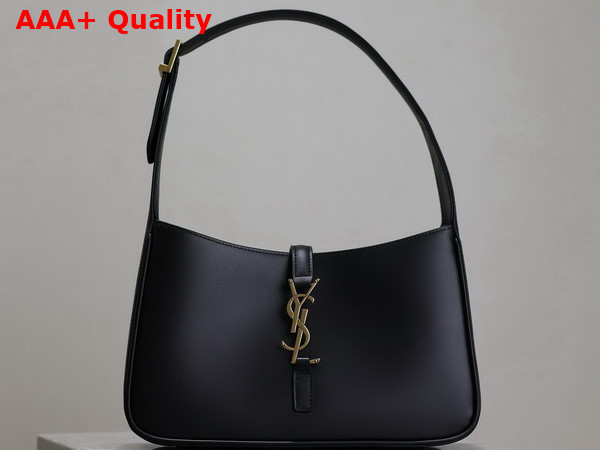 Saint Laurent Le 5 A 7 Hobo Bag in Noir Smooth Leather Replica