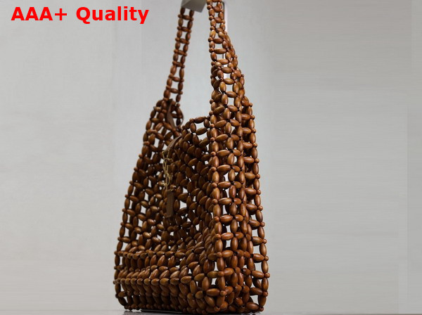 Saint Laurent Le 5 A 7 Large in Wood Beads Light Wood Replica