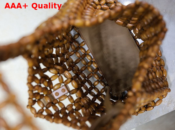 Saint Laurent Le 5 A 7 Large in Wood Beads Light Wood Replica