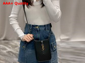 Saint Laurent Le 5 A 7 Mini Vertical in Black Vegetable Tanned Leather Replica