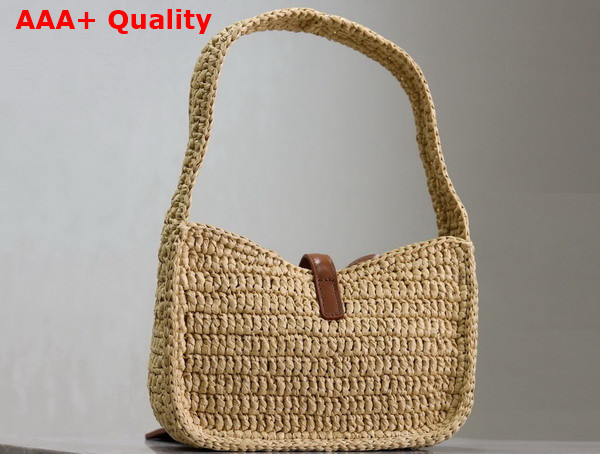 Saint Laurent Le 5 A 7 Mini in Raffia Natural and Brick Replica