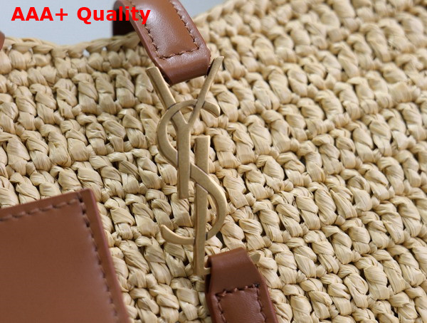 Saint Laurent Le 5 A 7 Mini in Raffia Natural and Brick Replica