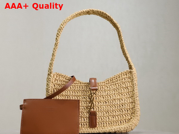 Saint Laurent Le 5 A 7 Mini in Raffia Natural and Brick Replica