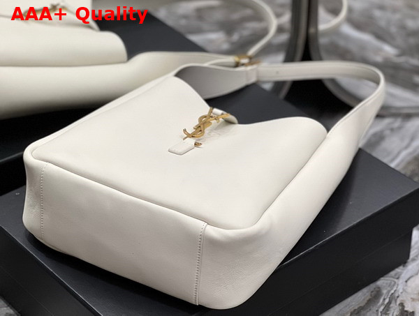 Saint Laurent Le 5 A 7 Soft Small Hobo Bag in Blanc Vintage Smooth Leather Replica