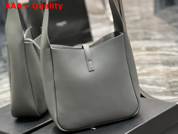 Saint Laurent Le 5 A 7 Soft Small Hobo Bag in Grey Smooth Leather Replica