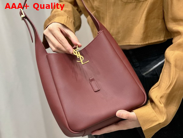 Saint Laurent Le 5 A 7 Supple Small in Grained Leather Rouge Legion Replica