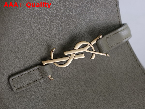 Saint Laurent Le 5 A 7 Supple Small in Grained Leather Strong Moss Replica