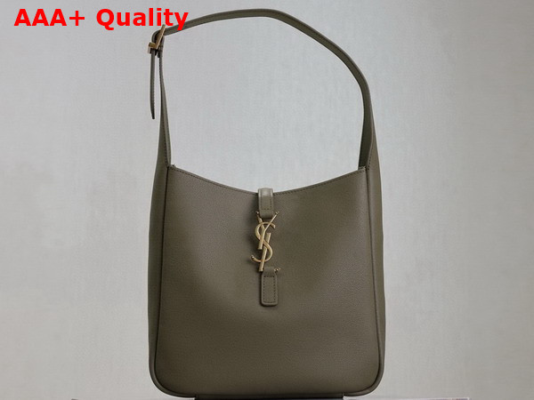 Saint Laurent Le 5 A 7 Supple Small in Grained Leather Strong Moss Replica
