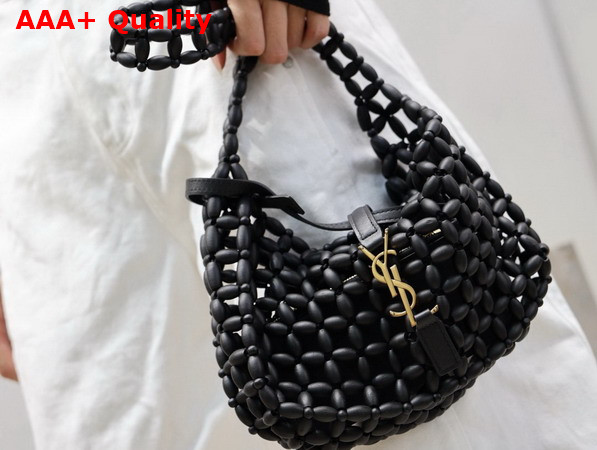 Saint Laurent Le 5 A 7 in Black Wood Beads 862997 Replica