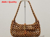 Saint Laurent Le 5 A 7 in Wood Beads Light Wood and Brick 862997 Replica