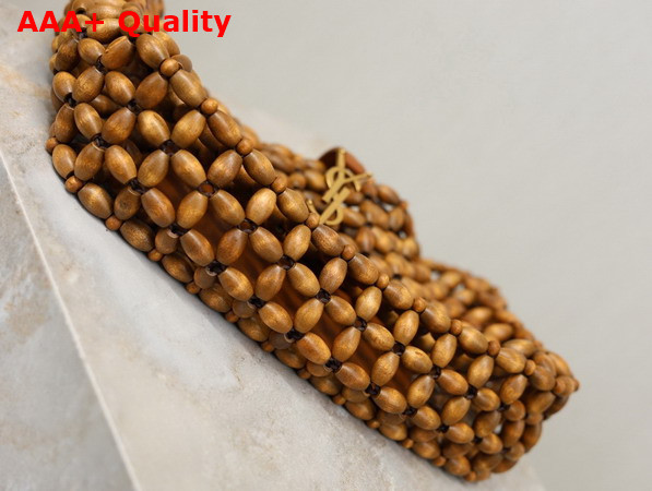 Saint Laurent Le 5 A 7 in Wood Beads Light Wood and Brick 862997 Replica