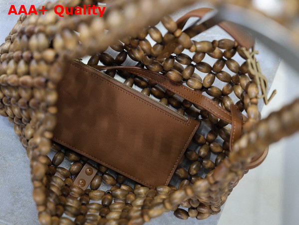 Saint Laurent Le 5 A 7 in Wood Beads Light Wood and Brick 862997 Replica