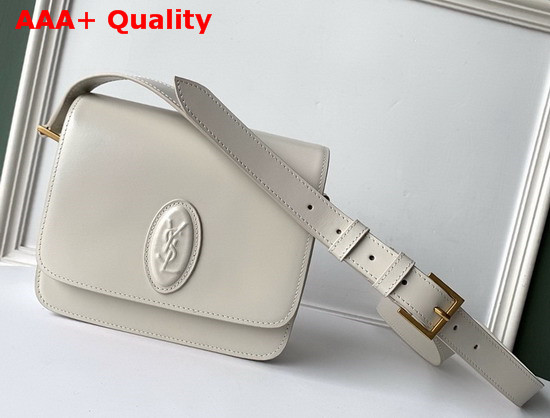 Saint Laurent Le 61 Medium Saddle Bag in Blanc Vintage Smooth Leather Replica