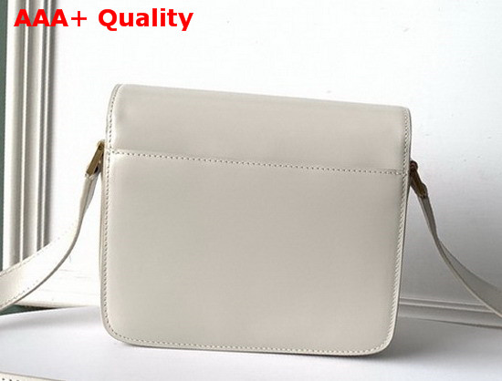 Saint Laurent Le 61 Medium Saddle Bag in Blanc Vintage Smooth Leather Replica