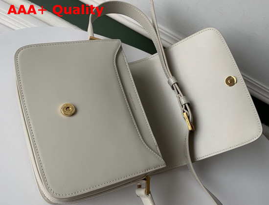 Saint Laurent Le 61 Medium Saddle Bag in Blanc Vintage Smooth Leather Replica