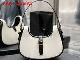 Saint Laurent Le Fermoir Hobo Bag in Shiny Leather White Replica