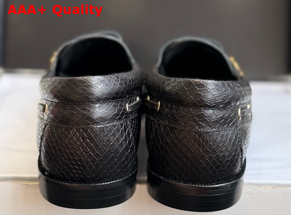 Saint Laurent Le Loafer Bateau in Black Python Replica
