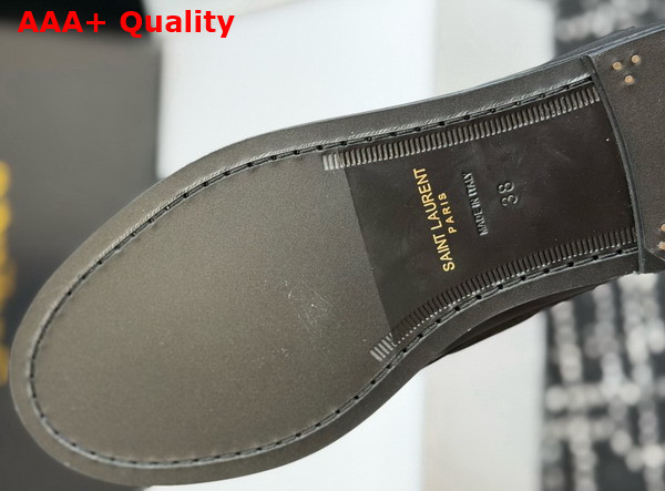 Saint Laurent Le Loafer Bateau in Black Smooth Seather Replica