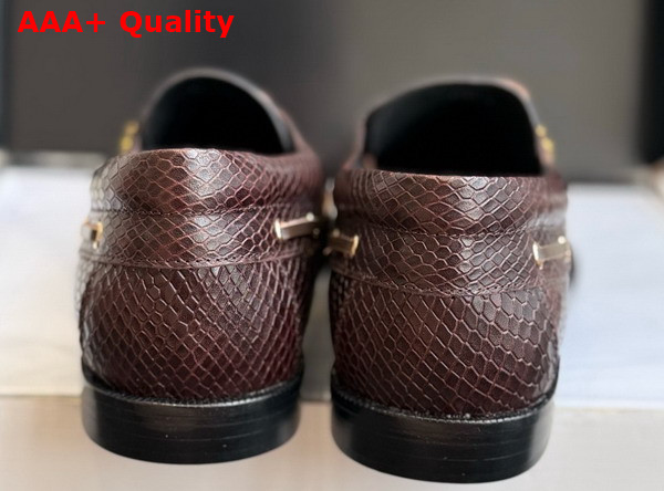 Saint Laurent Le Loafer Bateau in Brown Python Replica