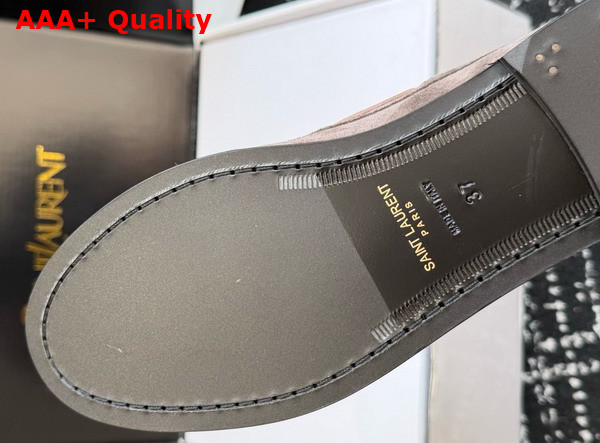 Saint Laurent Le Loafer Bateau in Chocolate Suede Calfskin Replica