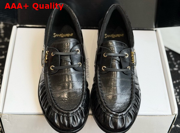 Saint Laurent Le Loafer Bateau in Hagfish Black Replica