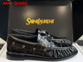 Saint Laurent Le Loafer Bateau in Hagfish Black Replica