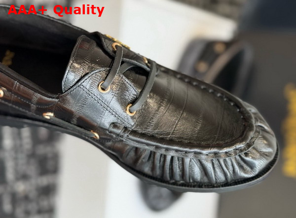 Saint Laurent Le Loafer Bateau in Hagfish Black Replica